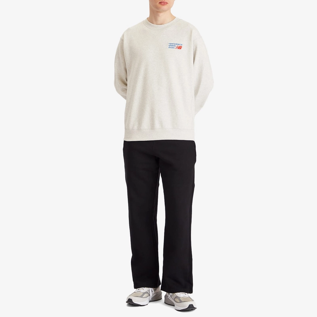 New Balance Men's Athletics Relaxed Premium Crewneck Athletic Heather